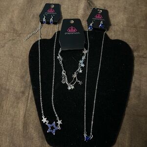 Paparazzi Silver Necklace with Blue Star Accents